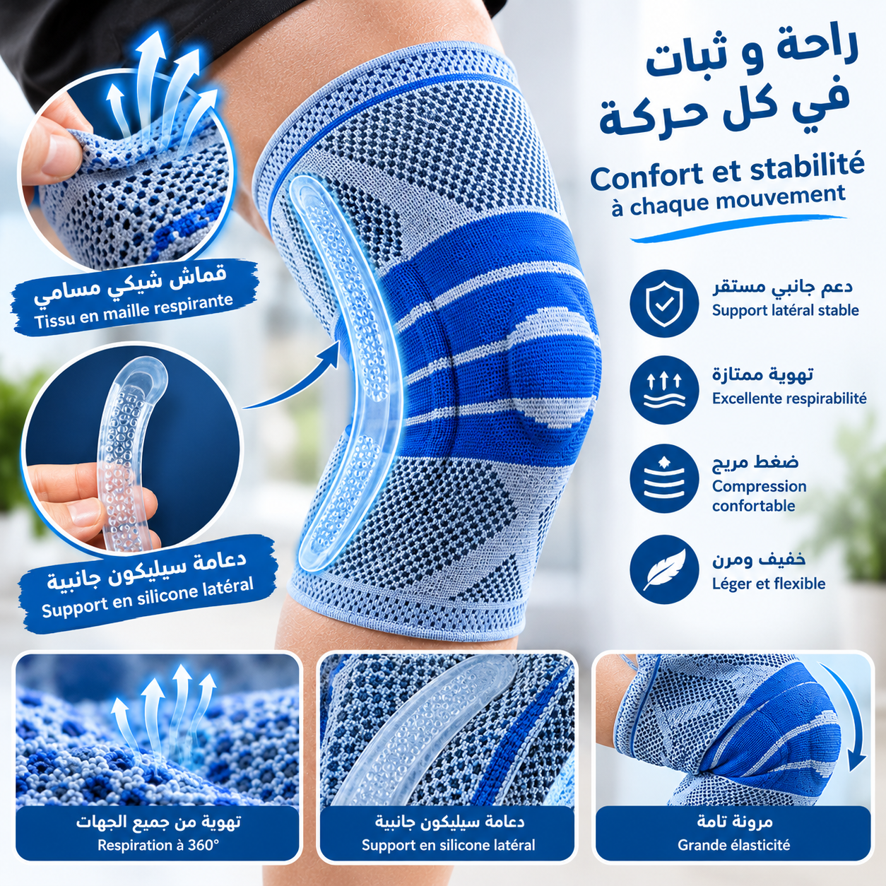 Genouillère Orthopédique de Maintien – دعامة الركبة الطبية المرنة